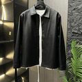 New Diamond-Patterned Embossed Leather Jacket