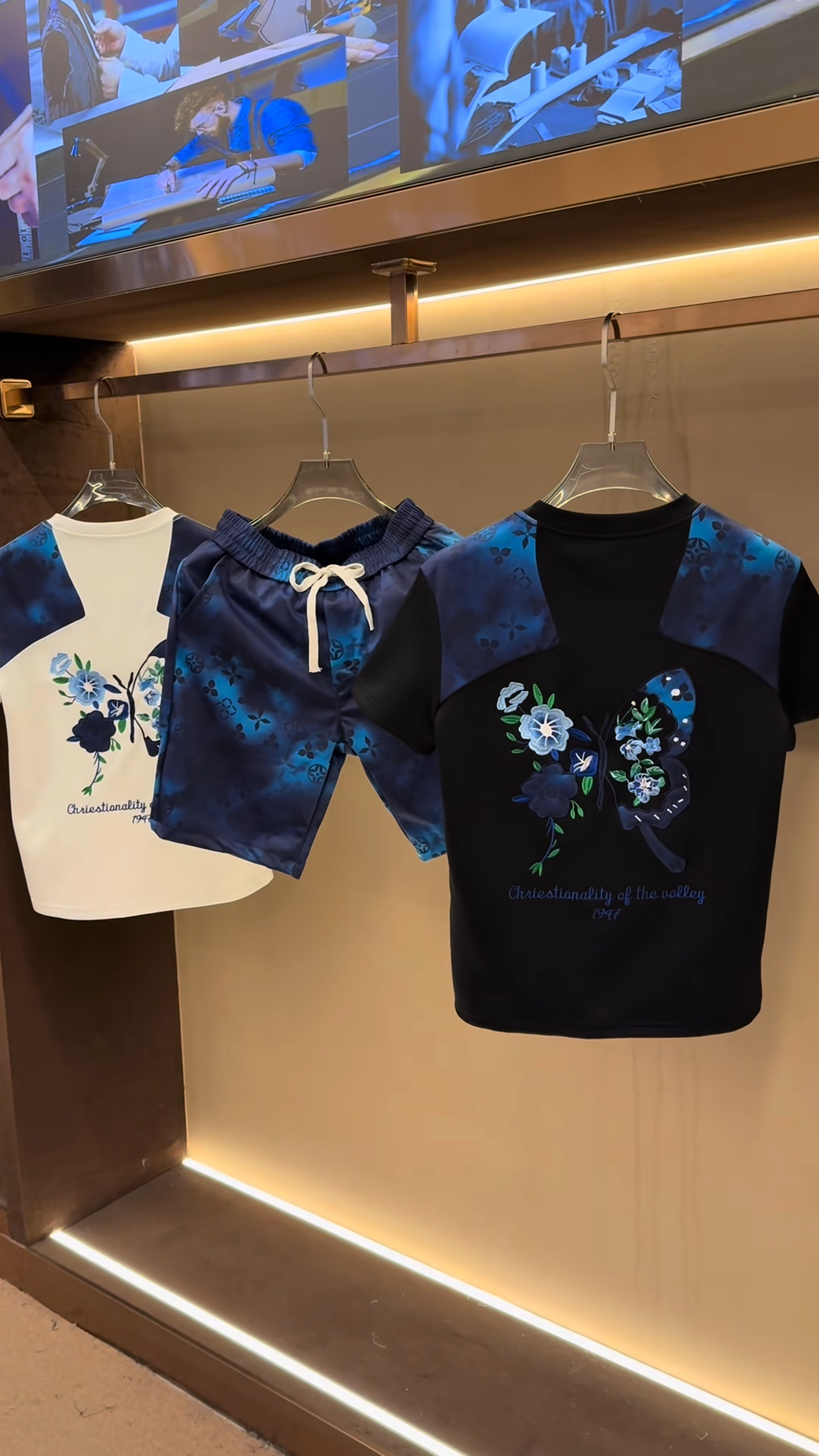 Black Butterfly Floral Patchwork T-Shirt