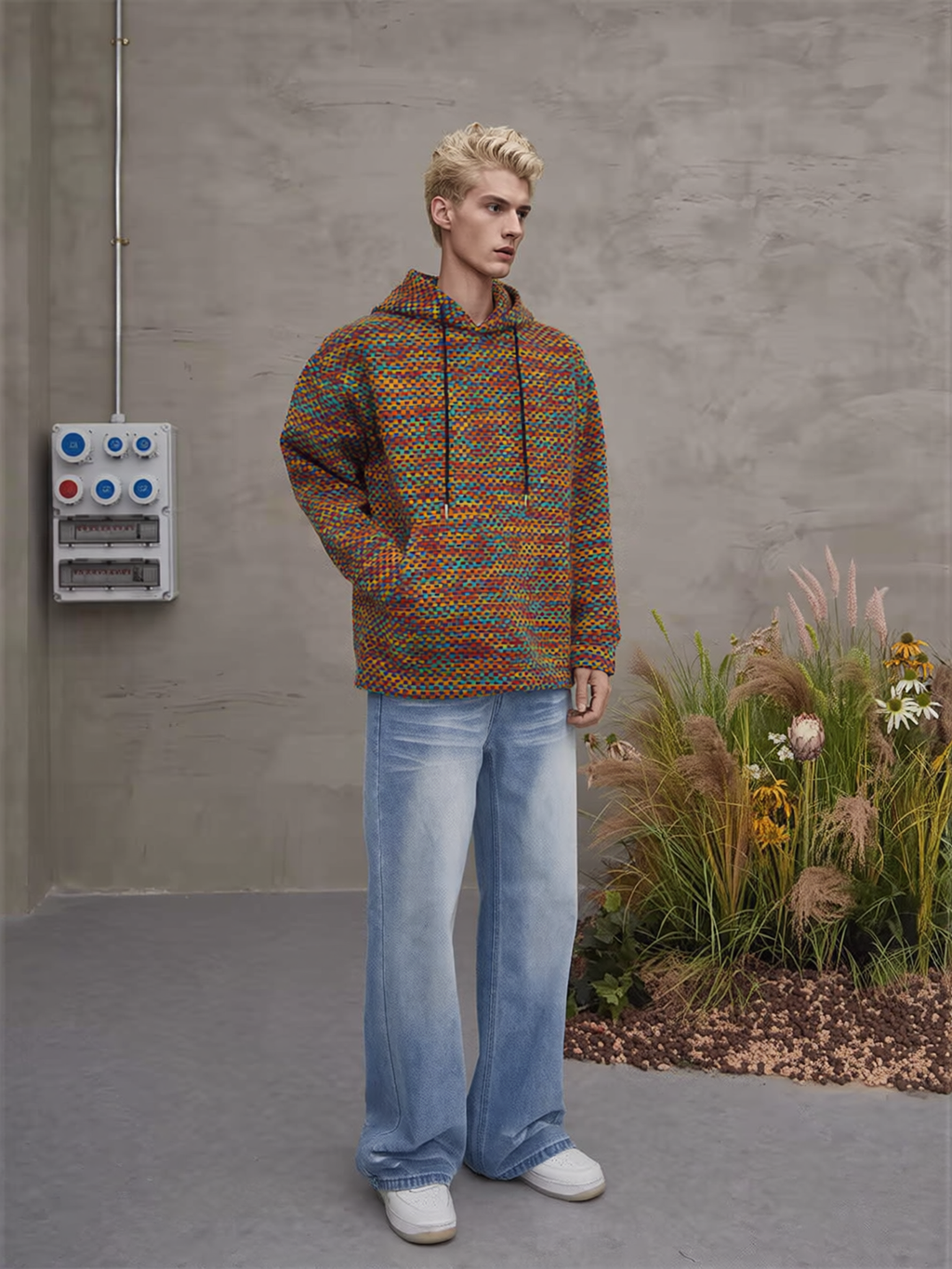 Colorful Knitted Hoodie