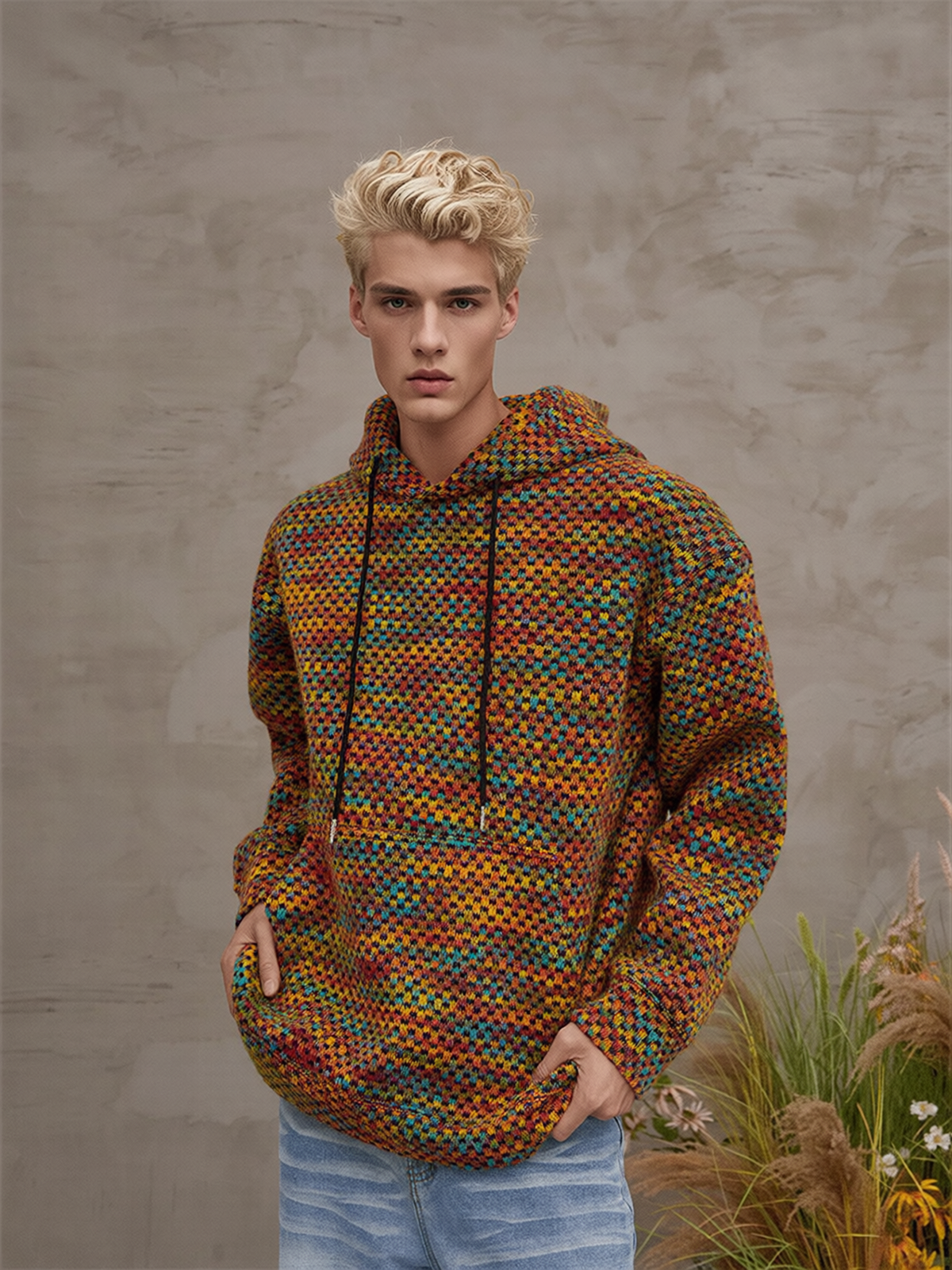 Colorful Knitted Hoodie