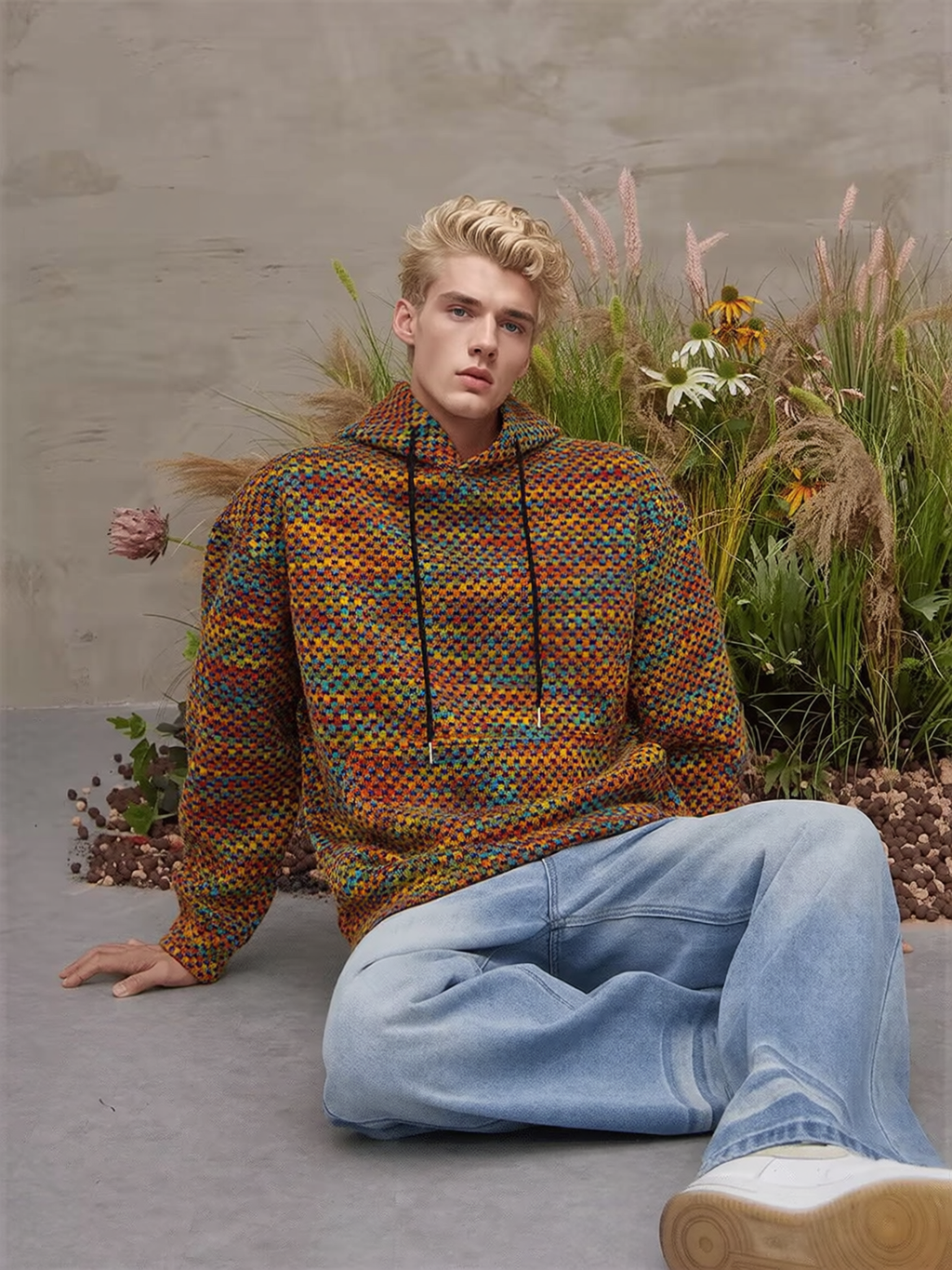 Colorful Knitted Hoodie