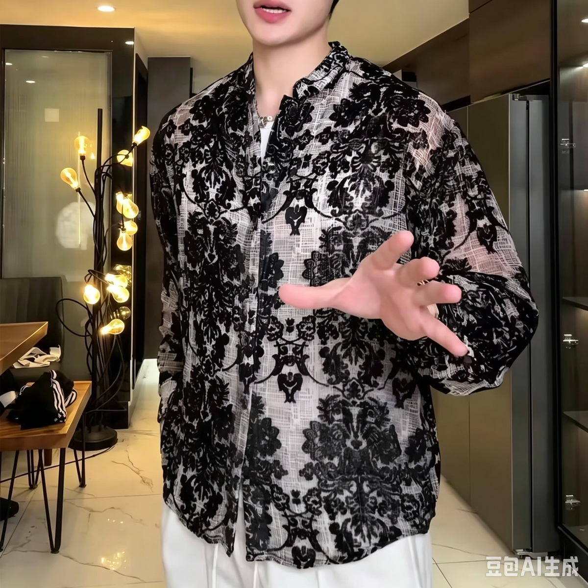 Stylish Floral Embroidered Shirt