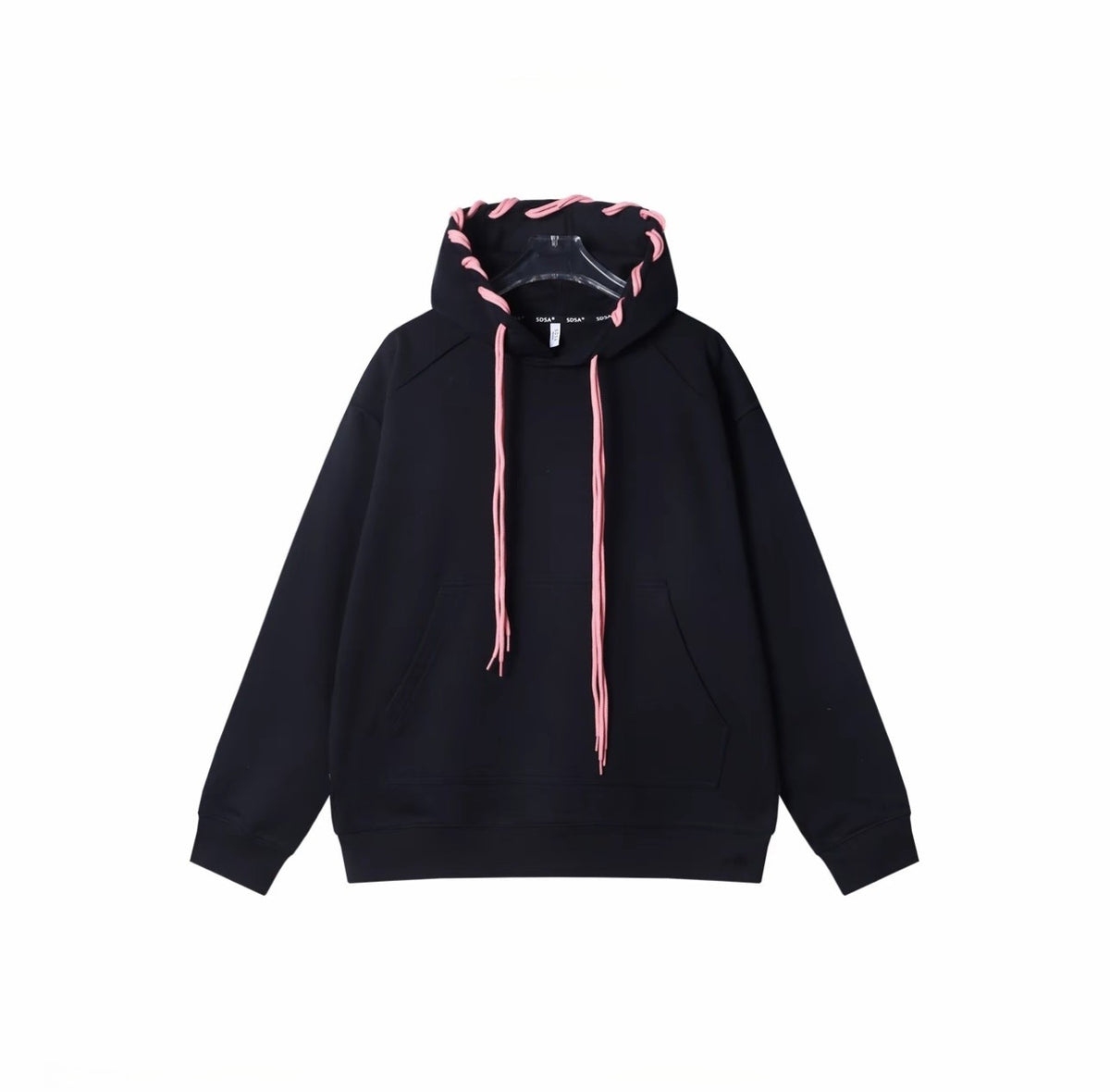 Pink Drawstring Hip-Hop Hoodie