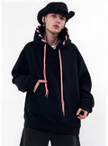 Pink Drawstring Hip-Hop Hoodie