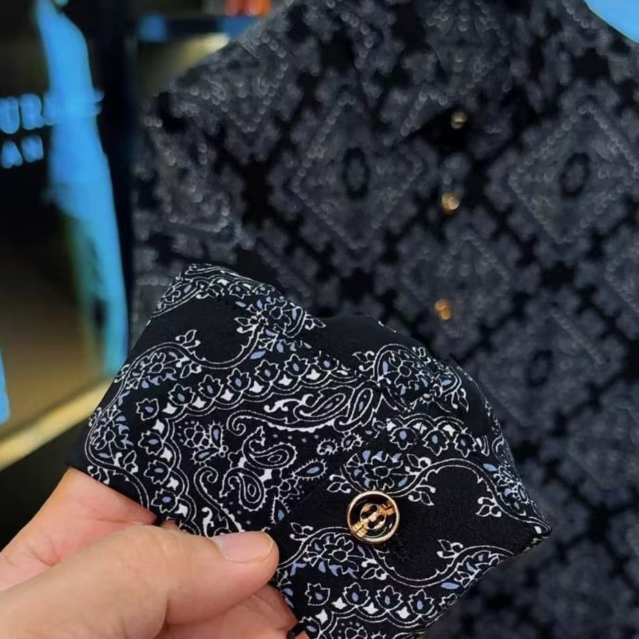 Vintage Paisley Satin Floral Shirt
