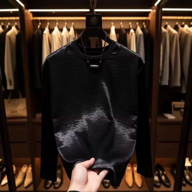 Minimalist Solid-Color Silky T-Shirt