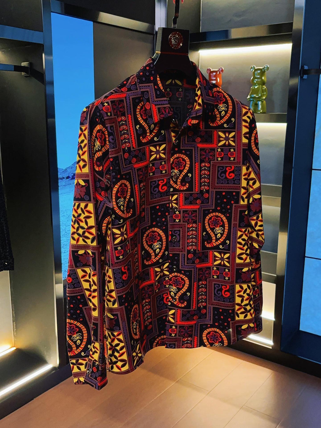 Red Vintage Casual Floral Shirt