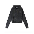 Affordable Luxury Rhinestone-Embellished Zip-Up Sweatshirt