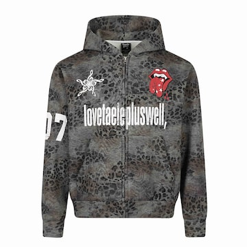 Leopard Print Lip Graphic Zip Hoodie