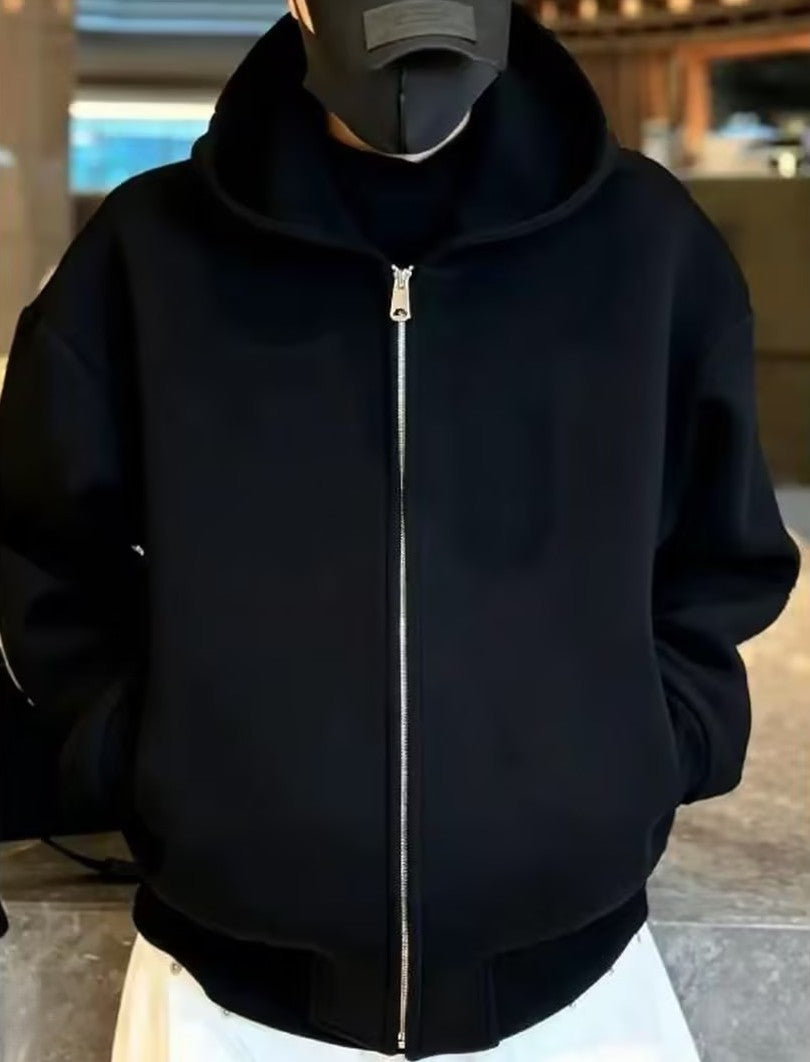 Trendy Rhinestone-Embellished Zip-Up Hoodie