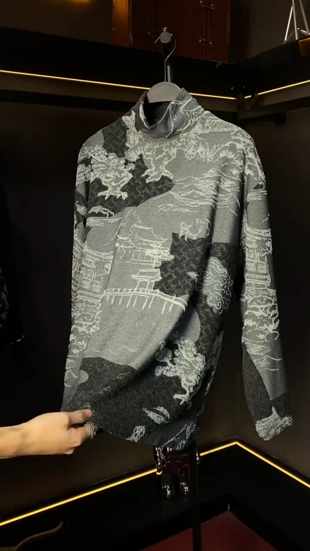 Scenic Pavilion Jacquard Knit Sweater