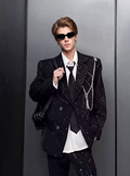 Stylish Rhinestone-Embellished Blazer