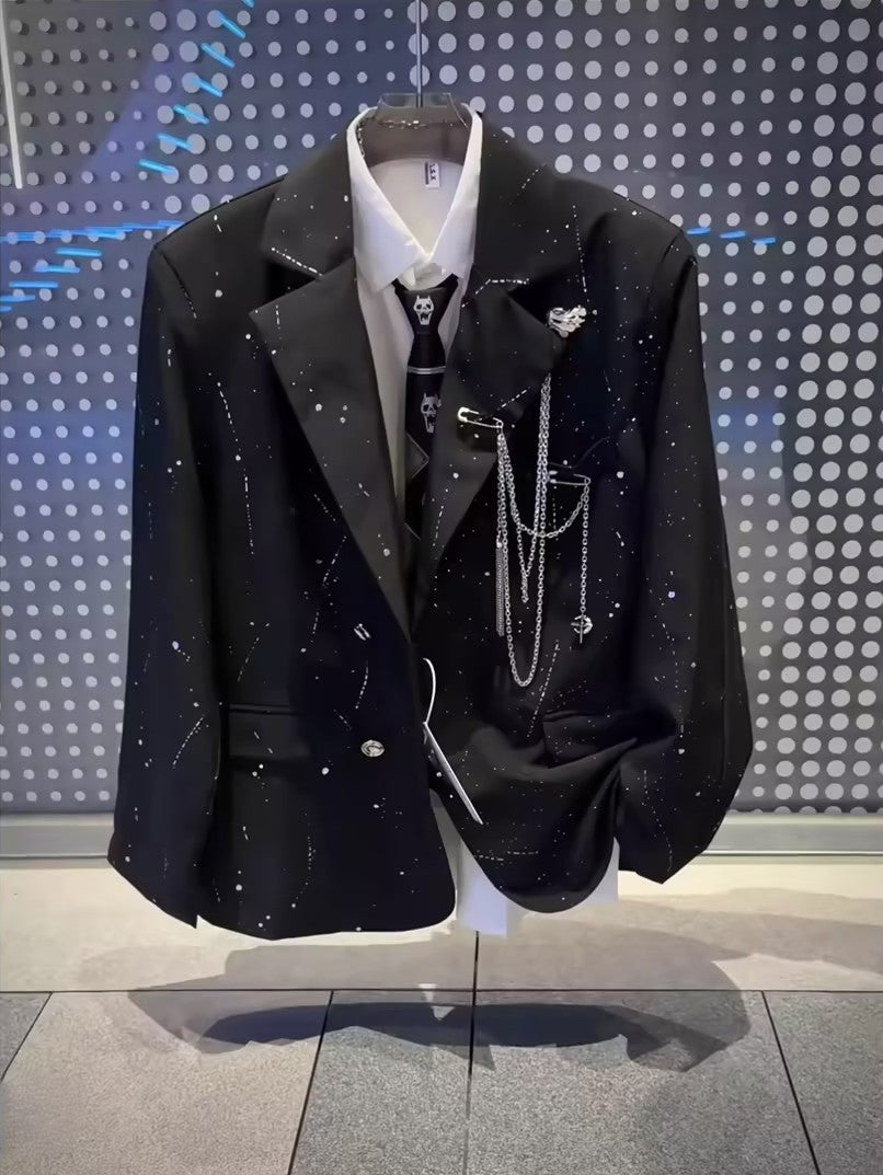 Stylish Rhinestone-Embellished Blazer