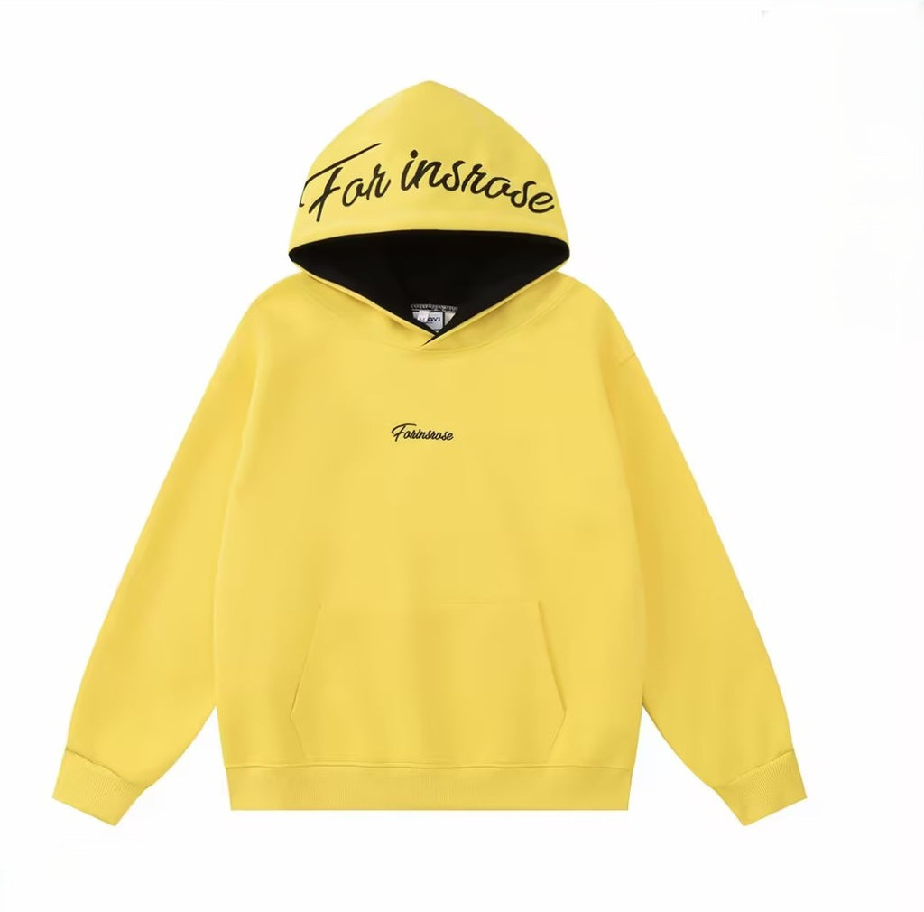 Minimalist Loose-Fit Letter-Embroidered Hoodie