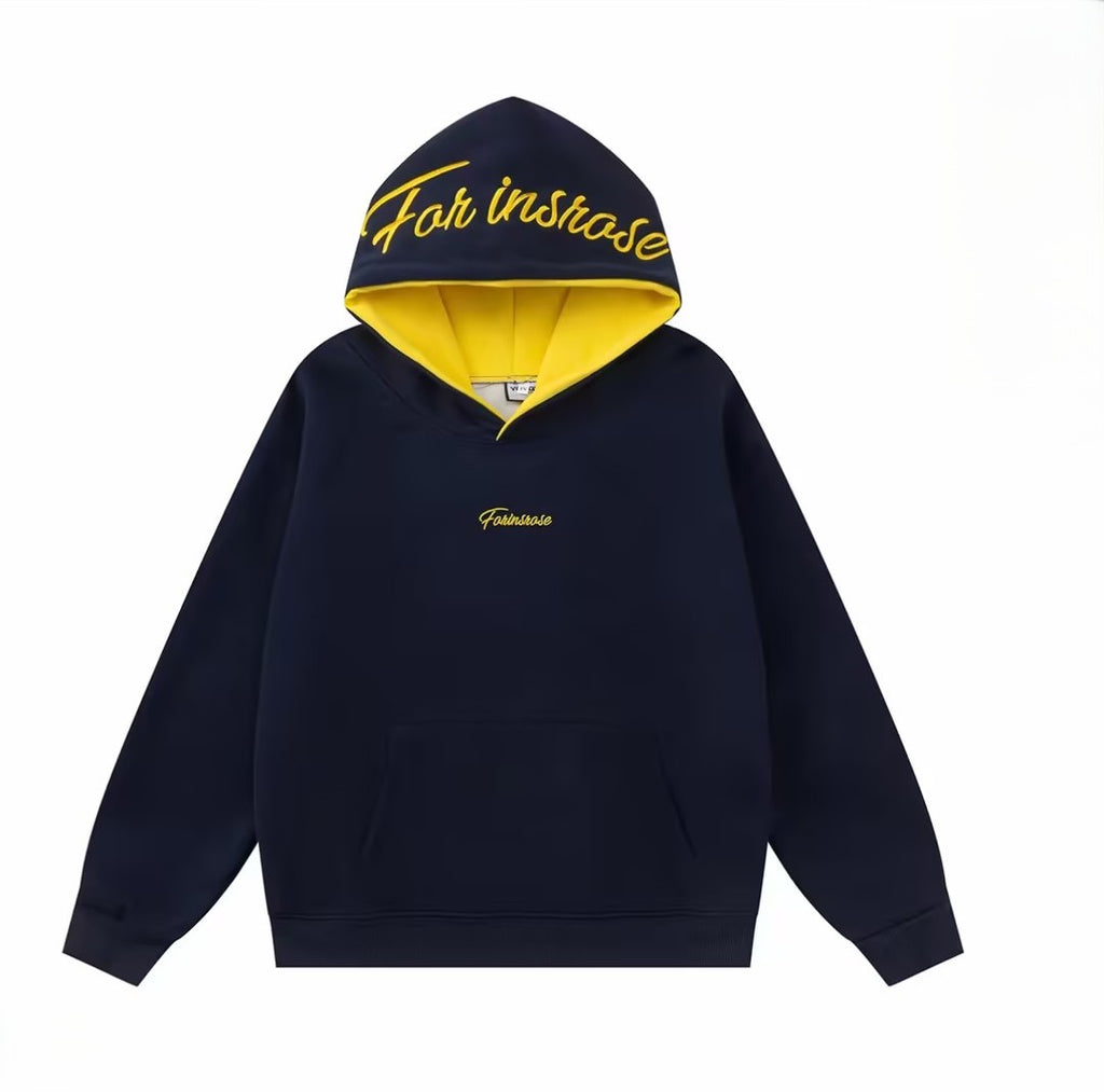 Minimalist Loose-Fit Letter-Embroidered Hoodie