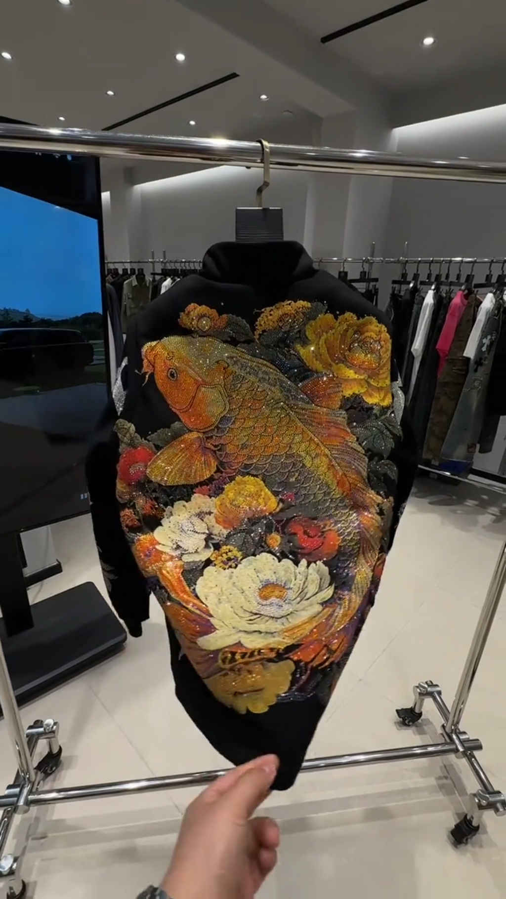 Koi Fish & Peony Embroidered Jacket