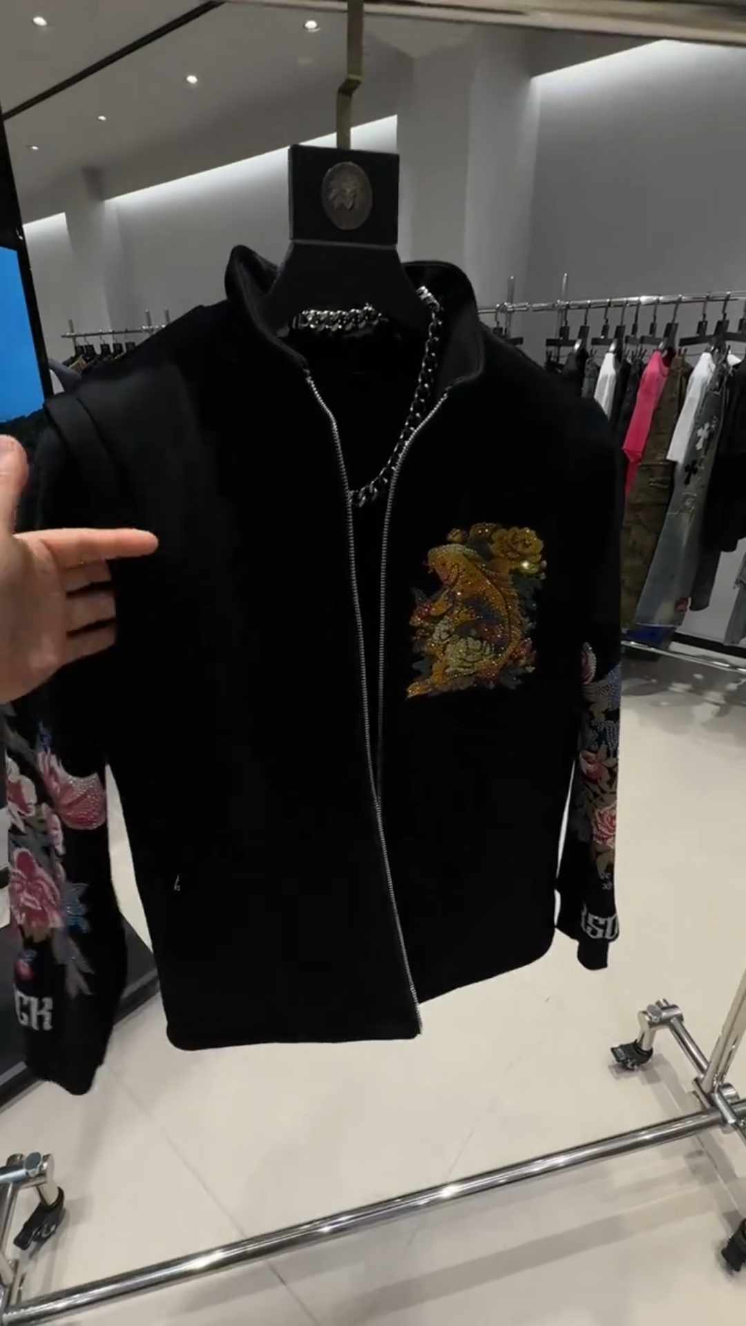 Koi Fish & Peony Embroidered Jacket