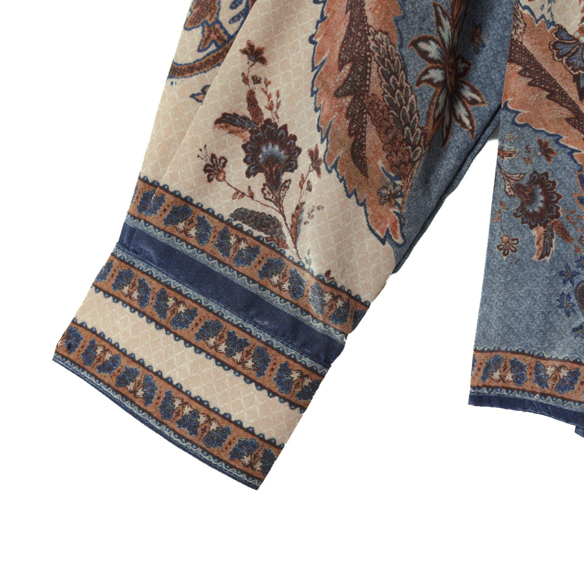 Affordable Luxury Vintage Floral Color-Block Shirt