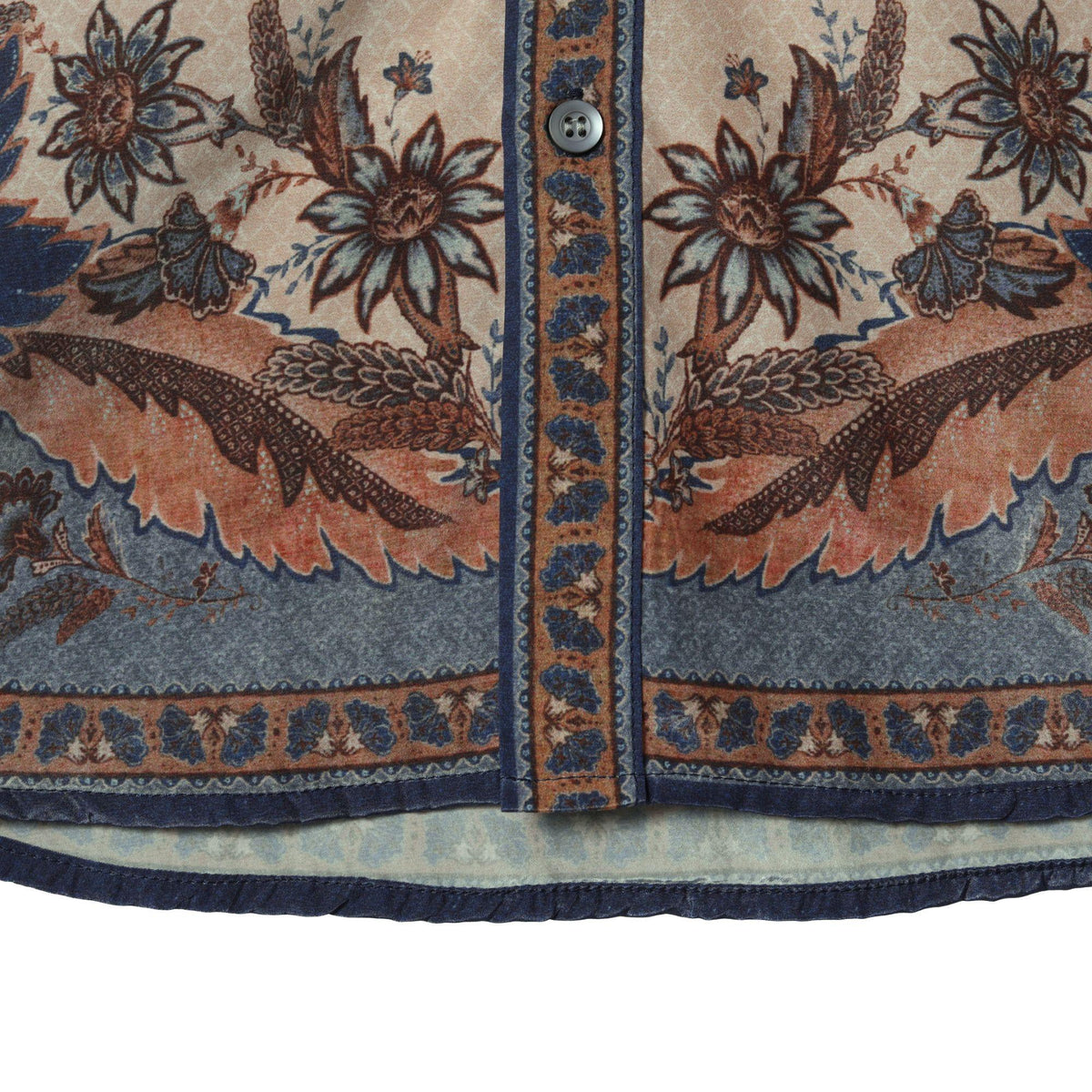 Affordable Luxury Vintage Floral Color-Block Shirt