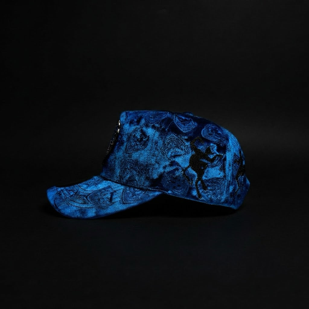 Blue Velvet Demon Monogram Cap