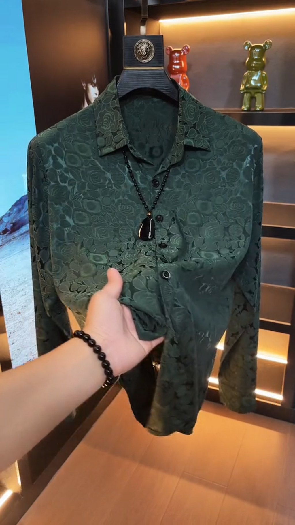 Men's Floral Long-Sleeved Shirt