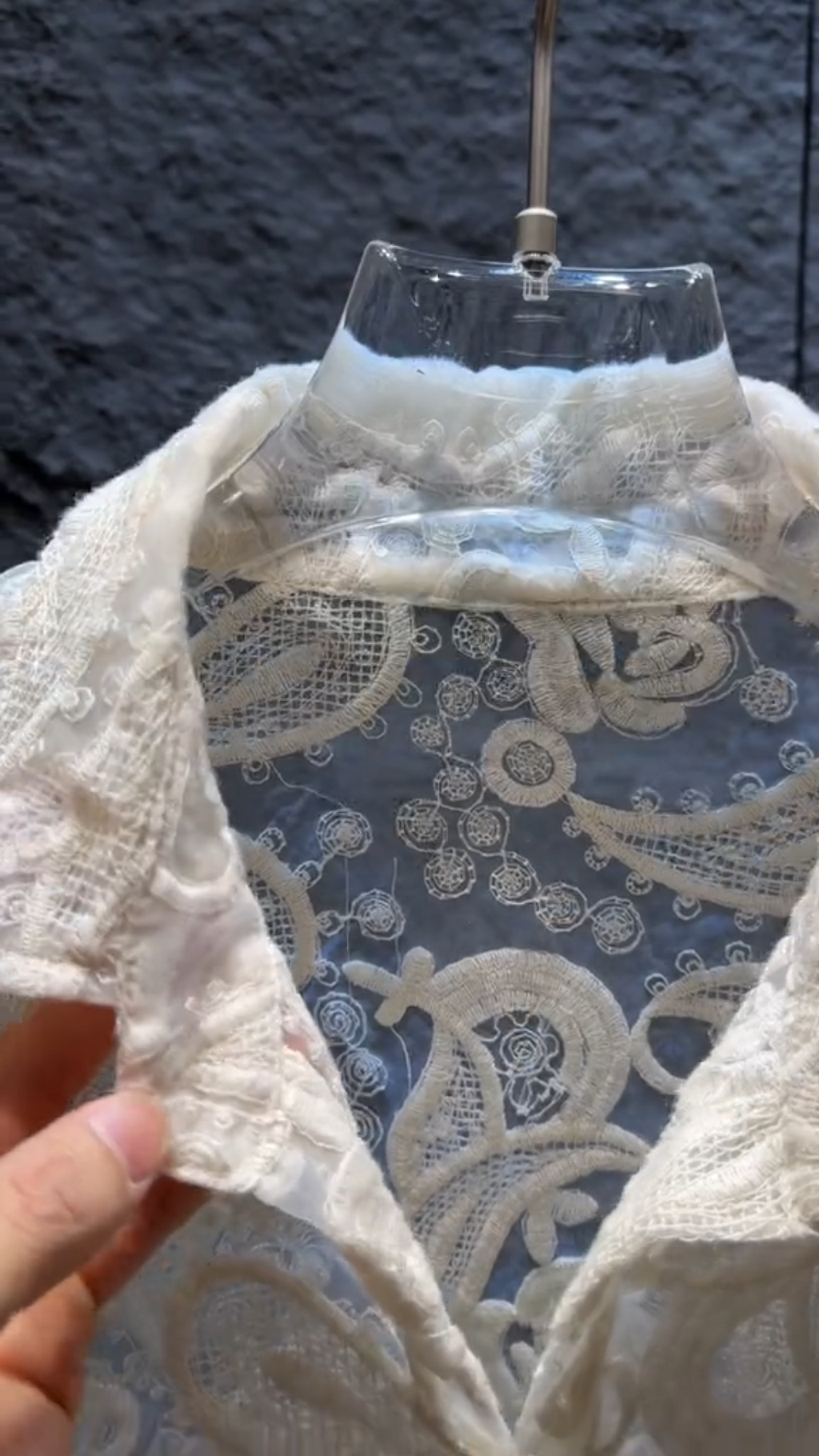 Hollow-Out Embroidered Shirt and Shorts Set