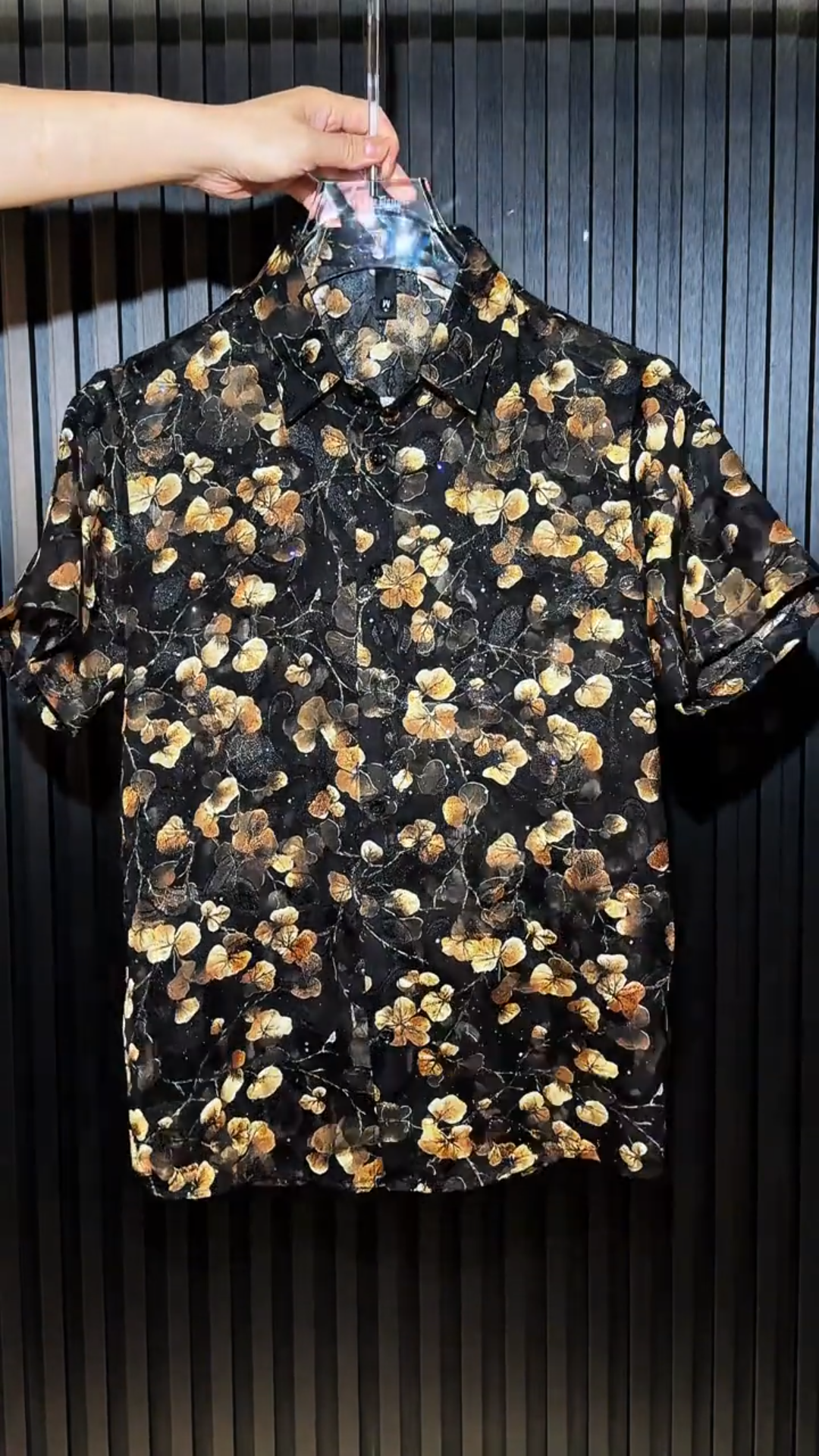 Men's Gold-Stamped Petal Shirt