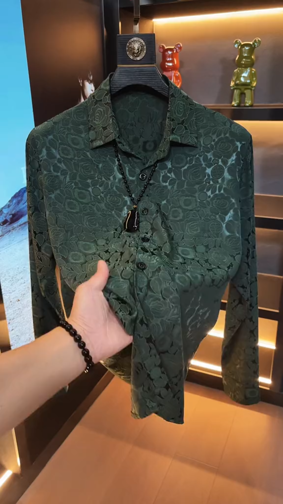 Men's Floral Long-Sleeved Shirt