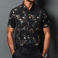 Men's Gold-Plated Gradient Floral Shirt