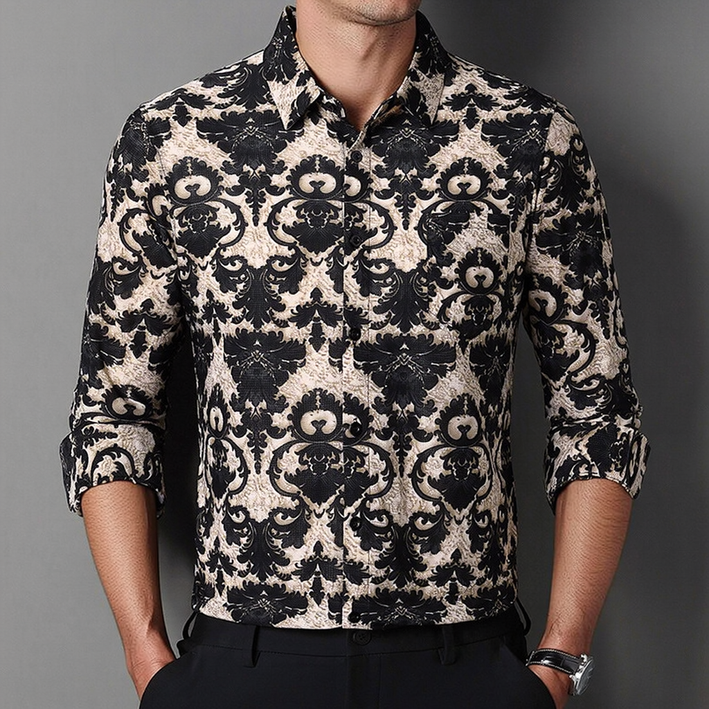 Men's Printed Long-Sleeve Shirt