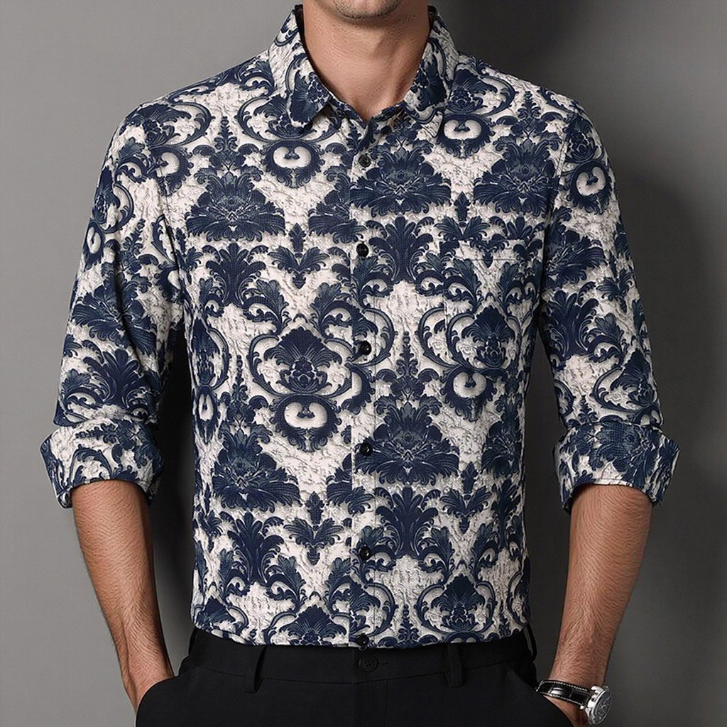 Men's Printed Long-Sleeve Shirt