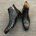 Vintage Stone Print Ankle Boots
