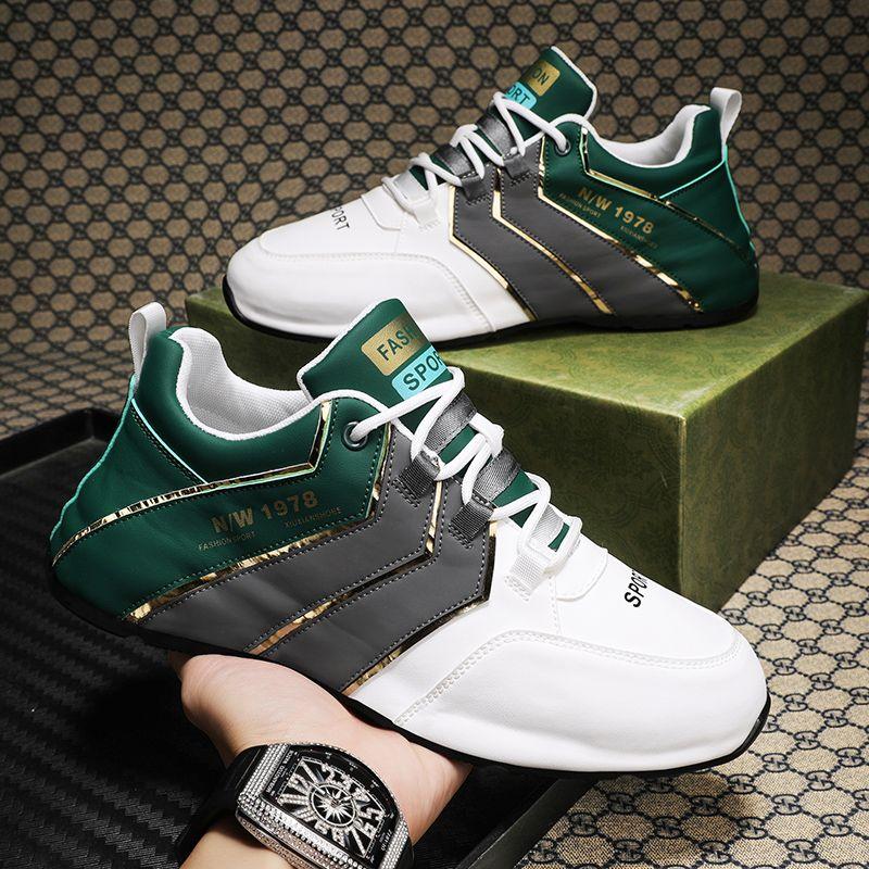 2023 Spring new black and gold all-match thick-soled daddy shoes