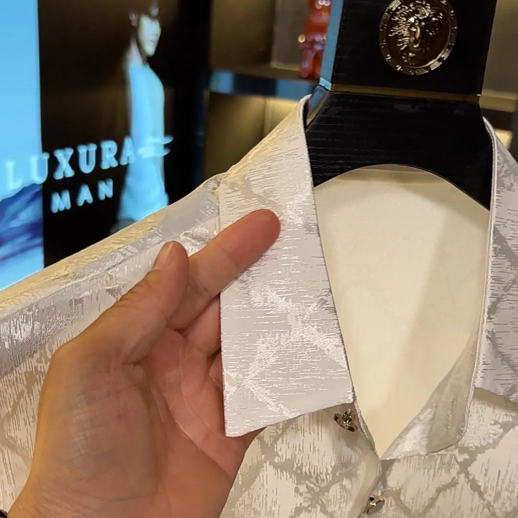 Luxury Ice Silk Plaid Shirt