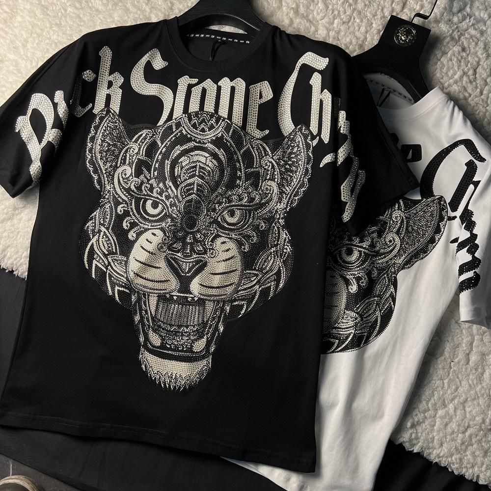 Cotton Rhinestone Tiger Tee
