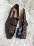 Suede Embroidered Men's Loafers
