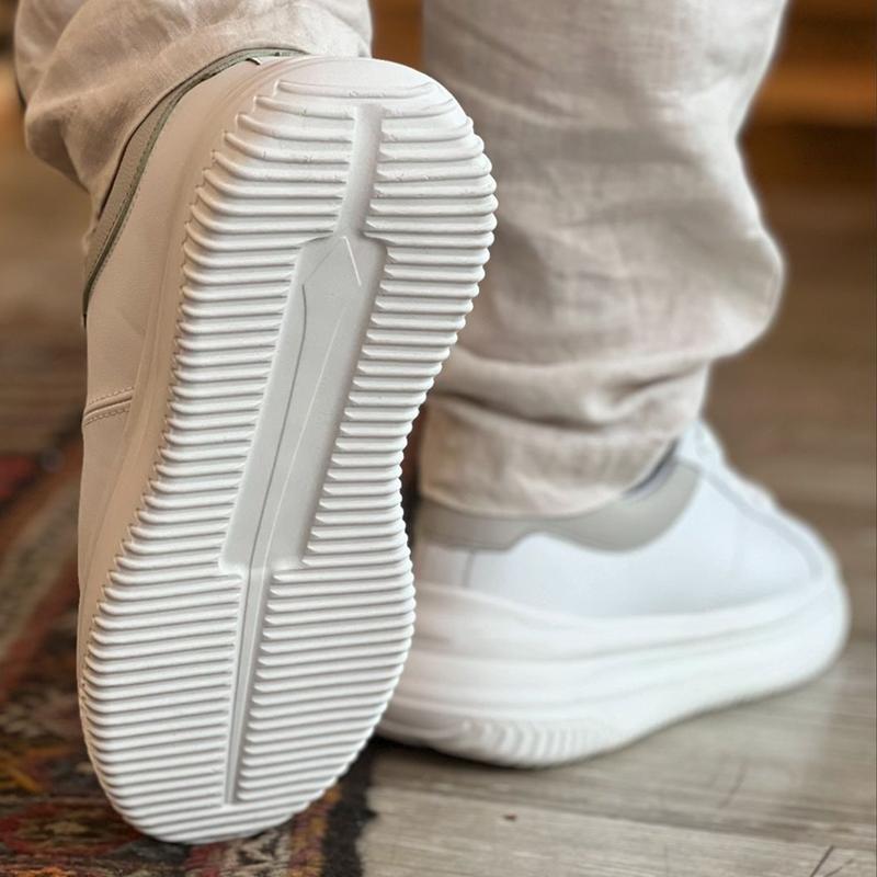 Men's Leather Soft Sole White Casual Shoes