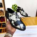 Men's Floral Leather Derby Shoes