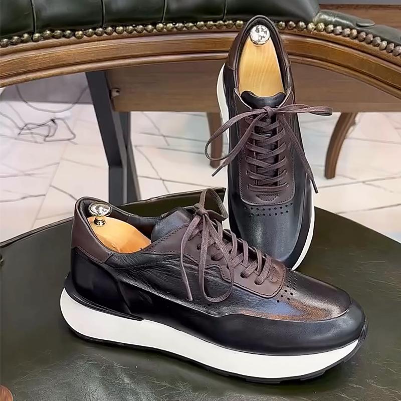 Mens Vintage Leather Sneakers