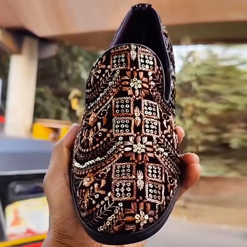 Men's Sequin Embroidered Loafers(Mexican Handmade Loafers)