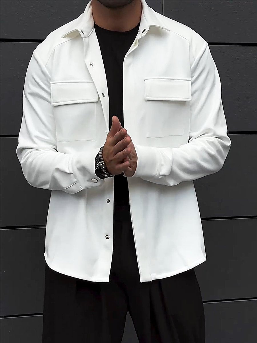 Men's Simple Cotton Shirt Jacket