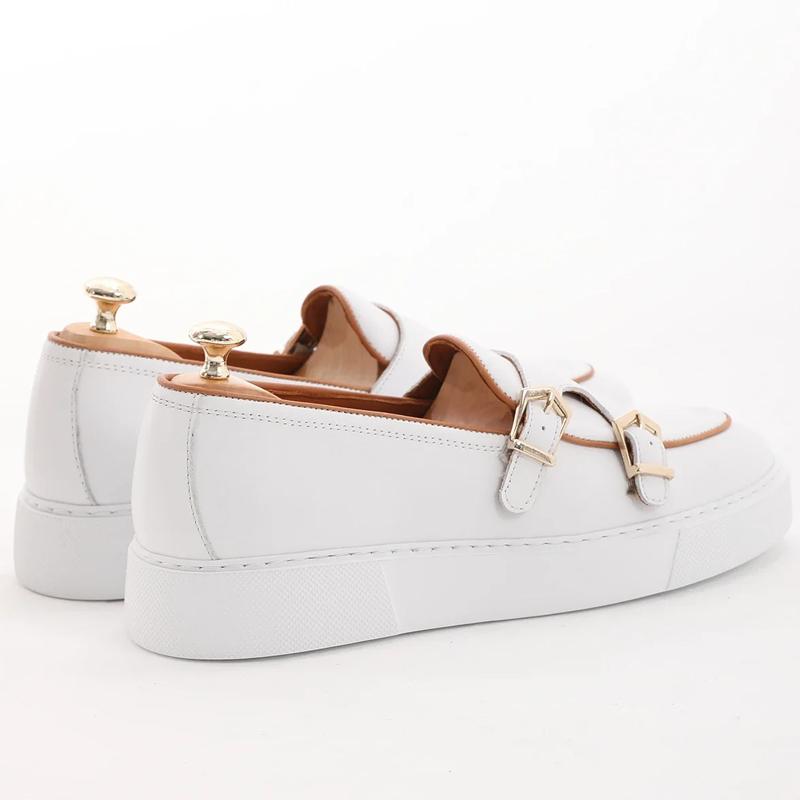 White Casual Monk Strap Eva Sole Shoes
