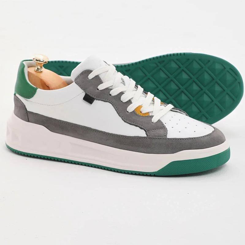 Gray Suede Patchwork Casual Sneakers