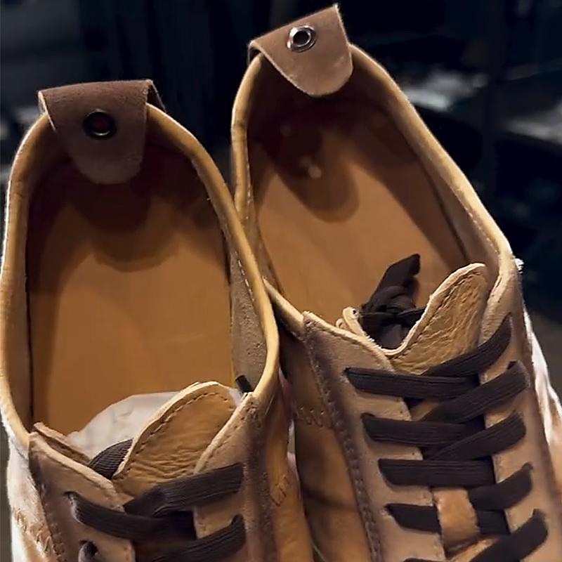 Mens Vintage Soft Sole Leather Sneakers