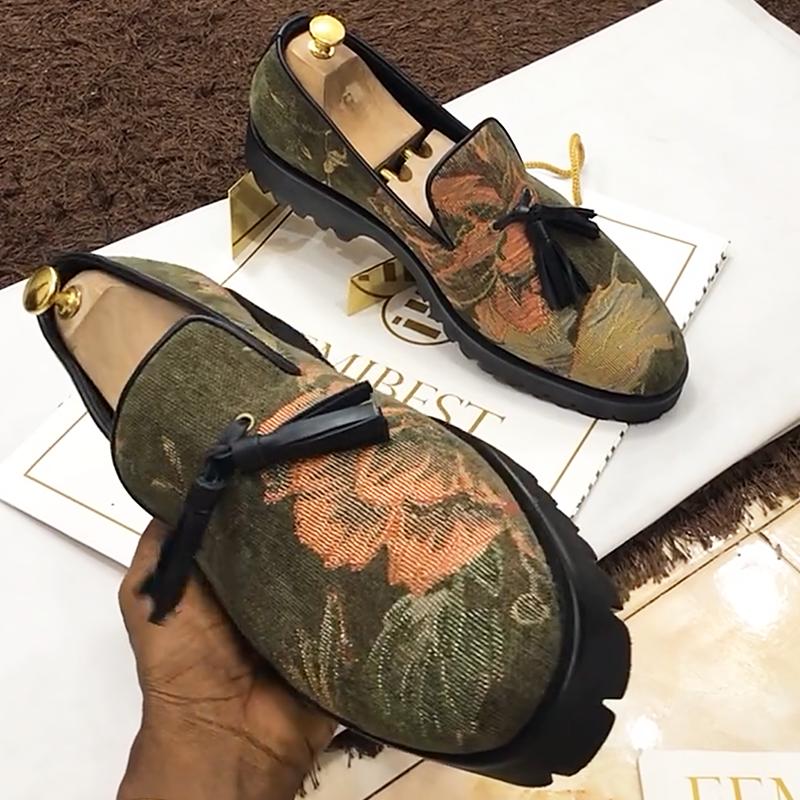Men's Printed Canvas Loafers