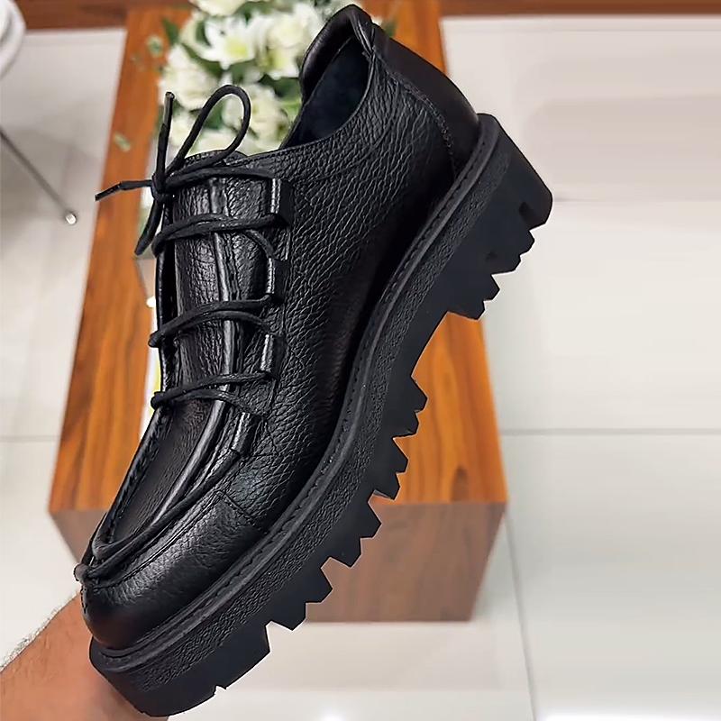 Men's Leather Casual Lace-Up Shoes
