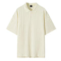 Men's Knit Textured Short Sleeve Polo Shirt