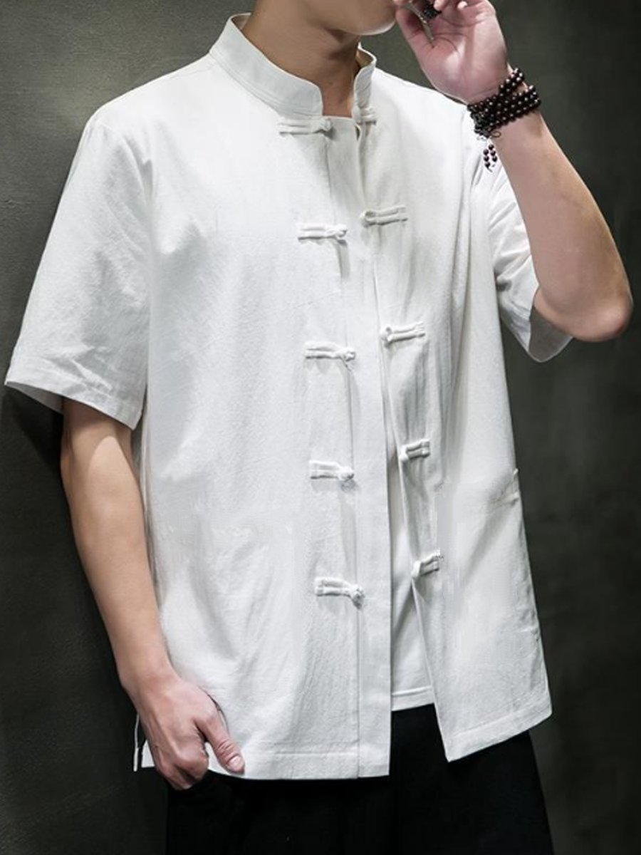Men's Oversize Cotton Vintage Short Sleeve Shirt