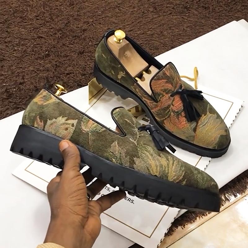 Men's Printed Canvas Loafers