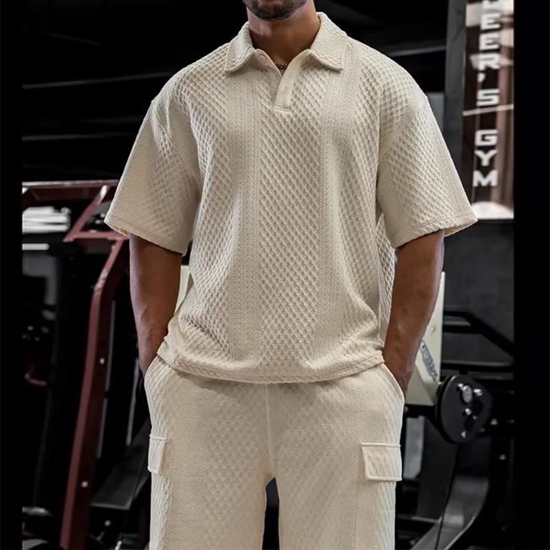 Waffle Knit Men's Two-Piece Set
